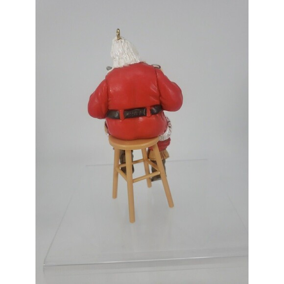 Coca-Cola Trim A Tree Collection 1947 Santa on Stool Ornament 1990 Vintage Coke - Picture 11 of 16